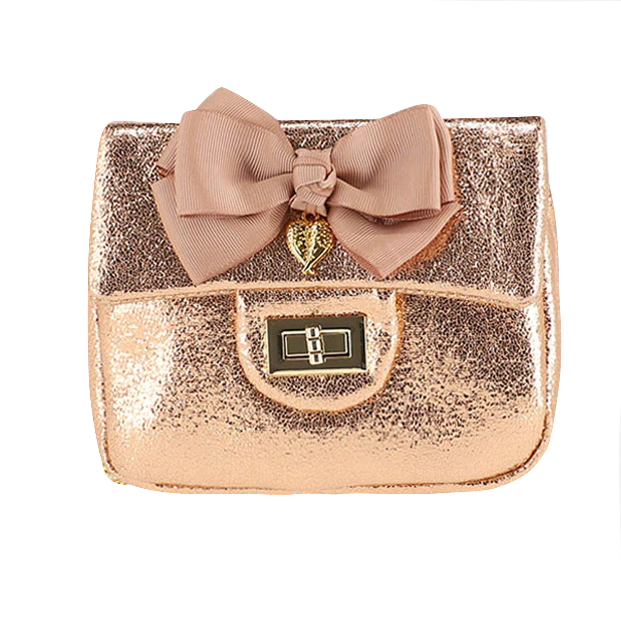 Angel s Face Girls Rose Gold Bow Handbag Junior Couture UK
