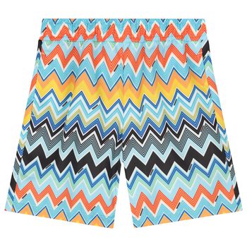Boys Multi-Coloured Zig Zag Swim Shorts