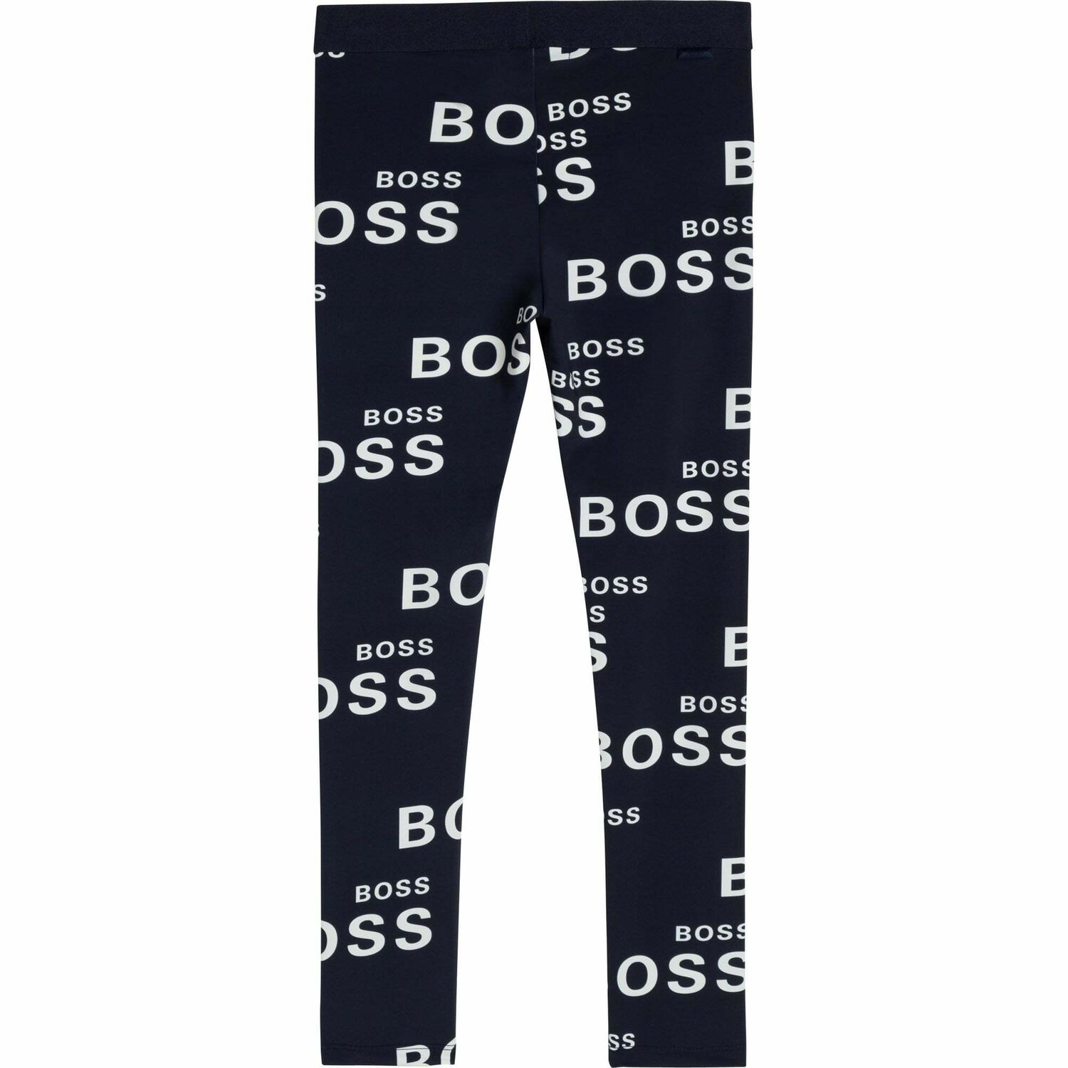 Girls Navy Logo Leggings, 1, hi-res