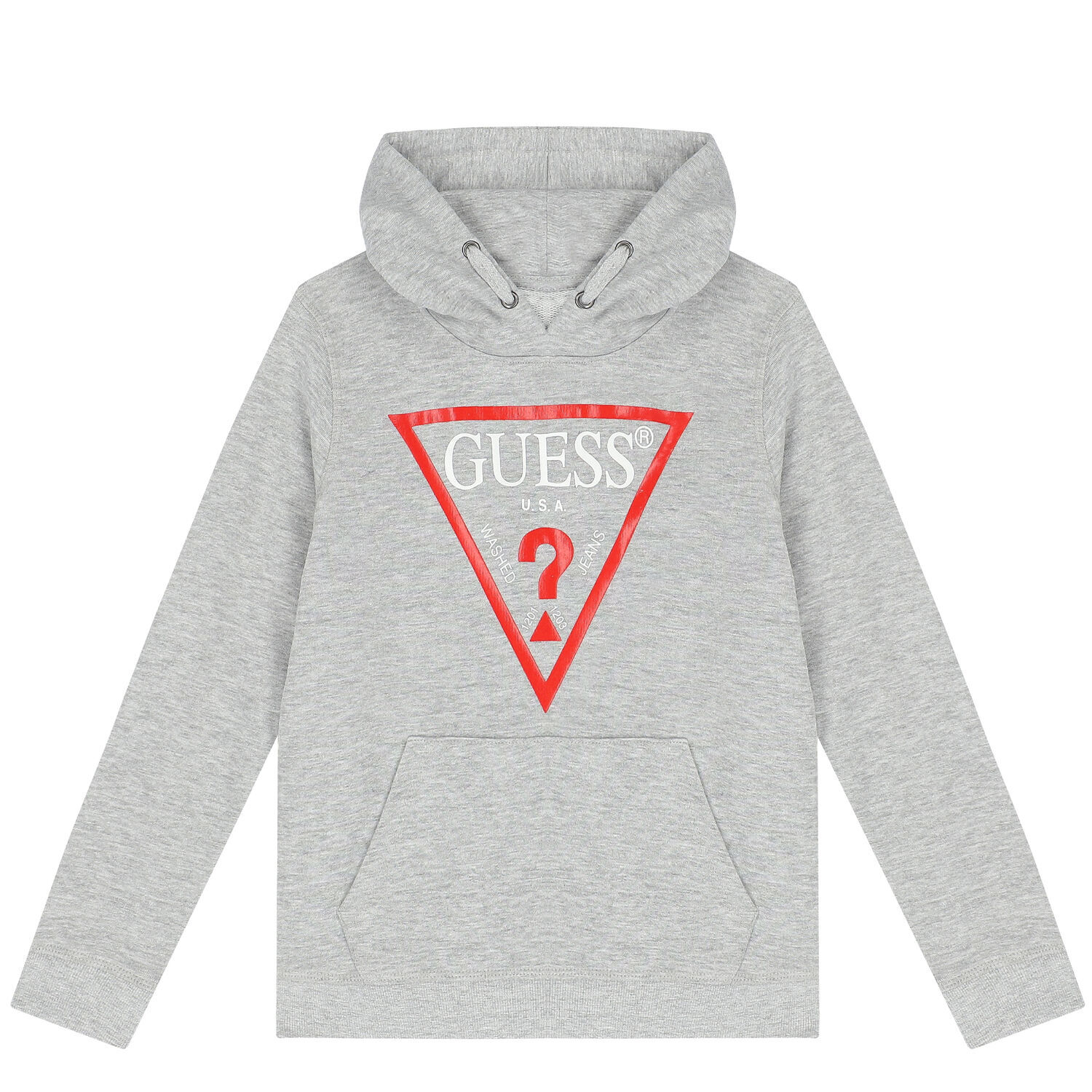 Boys Grey Logo Hooded Top, 3, hi-res
