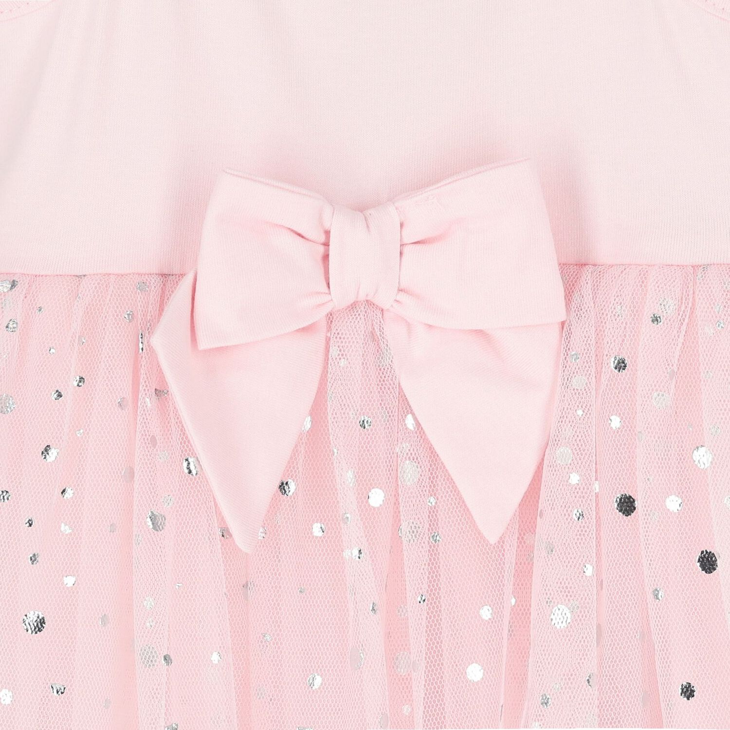 Baby Girls Pink Bow Tulle Dress Set, 1, hi-res