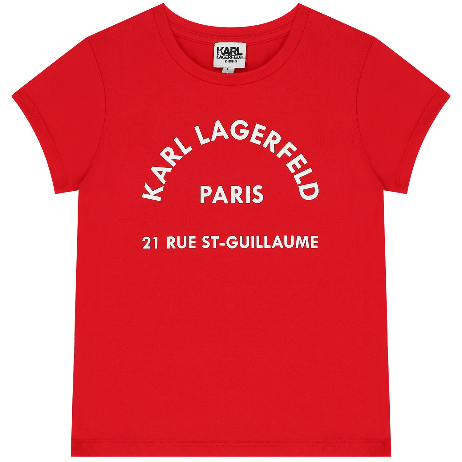 Girls Red Logo T-Shirt, 3, hi-res