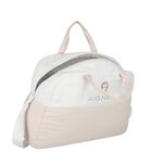 White & Beige Logo Baby Changing Bag, 1, hi-res