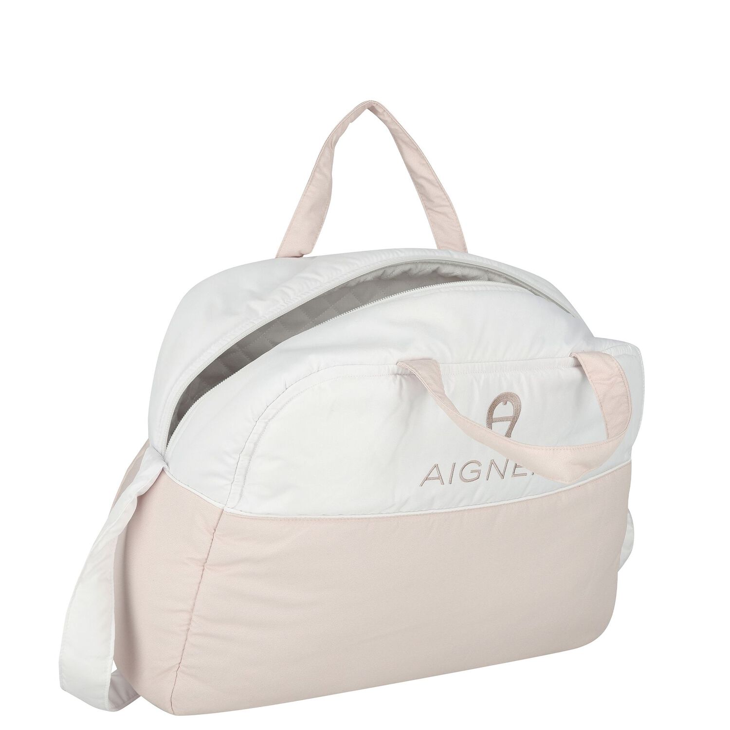 White & Beige Logo Baby Changing Bag, 1, hi-res