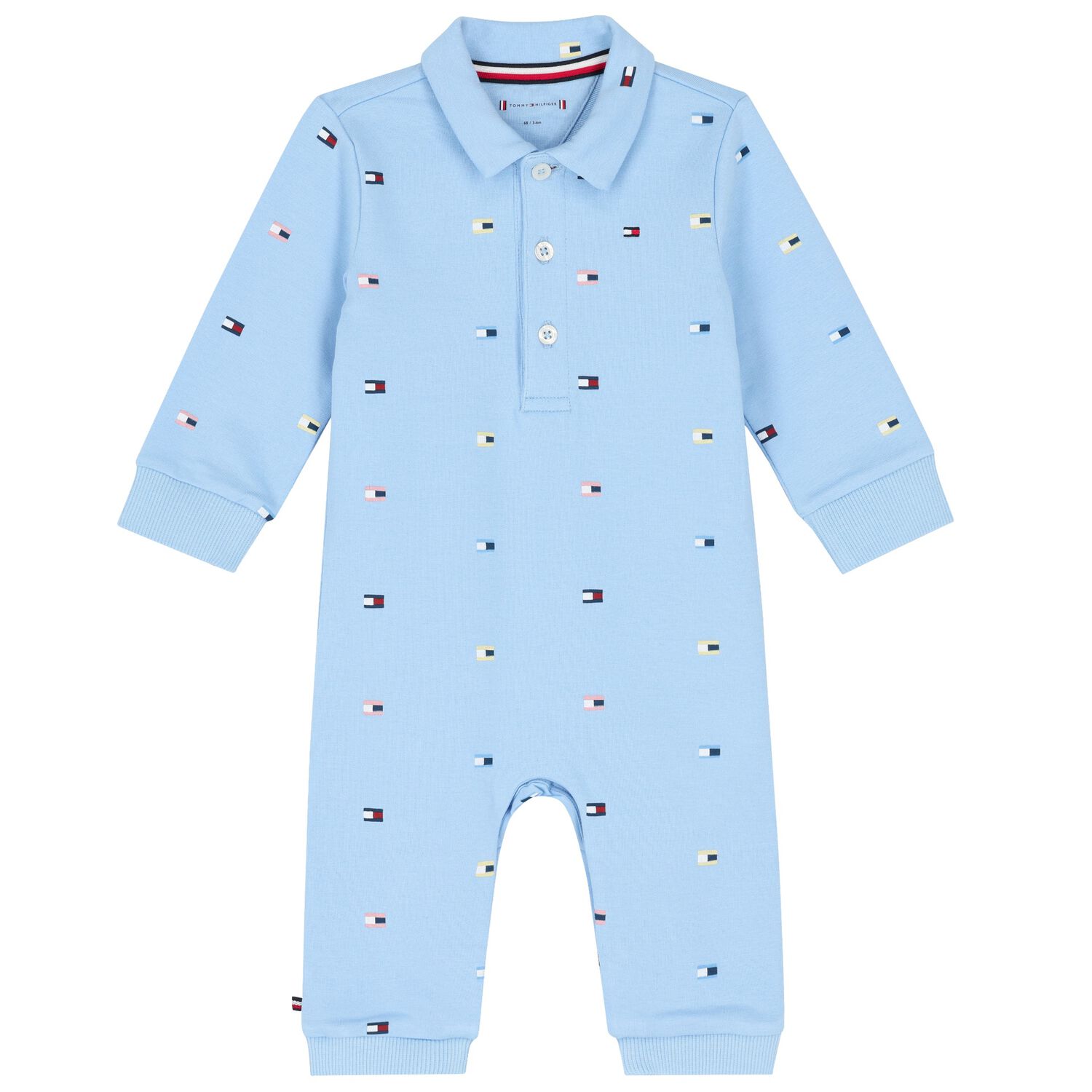 Baby Boys Blue Logo Romper, 1, hi-res
