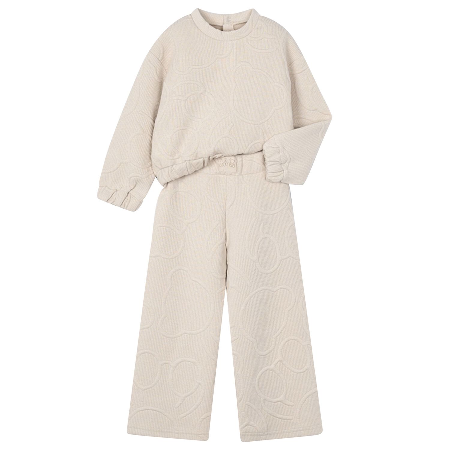 Girls Beige Teddy Bear Tracksuit, 1, hi-res
