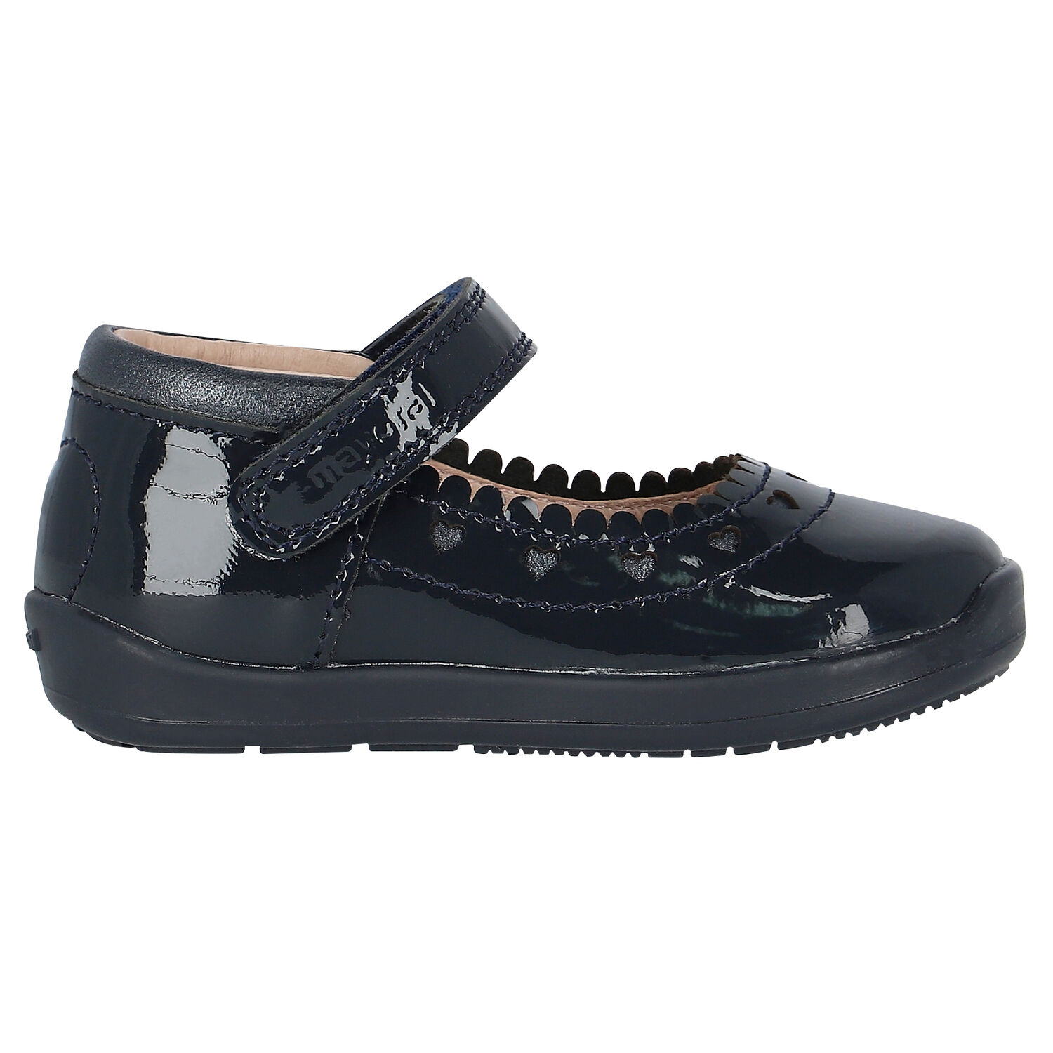 Girls Navy Blue Patent First Walker Shoes, 1, hi-res