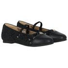 Girls Black Embellished Sequin Shoes, 1, hi-res