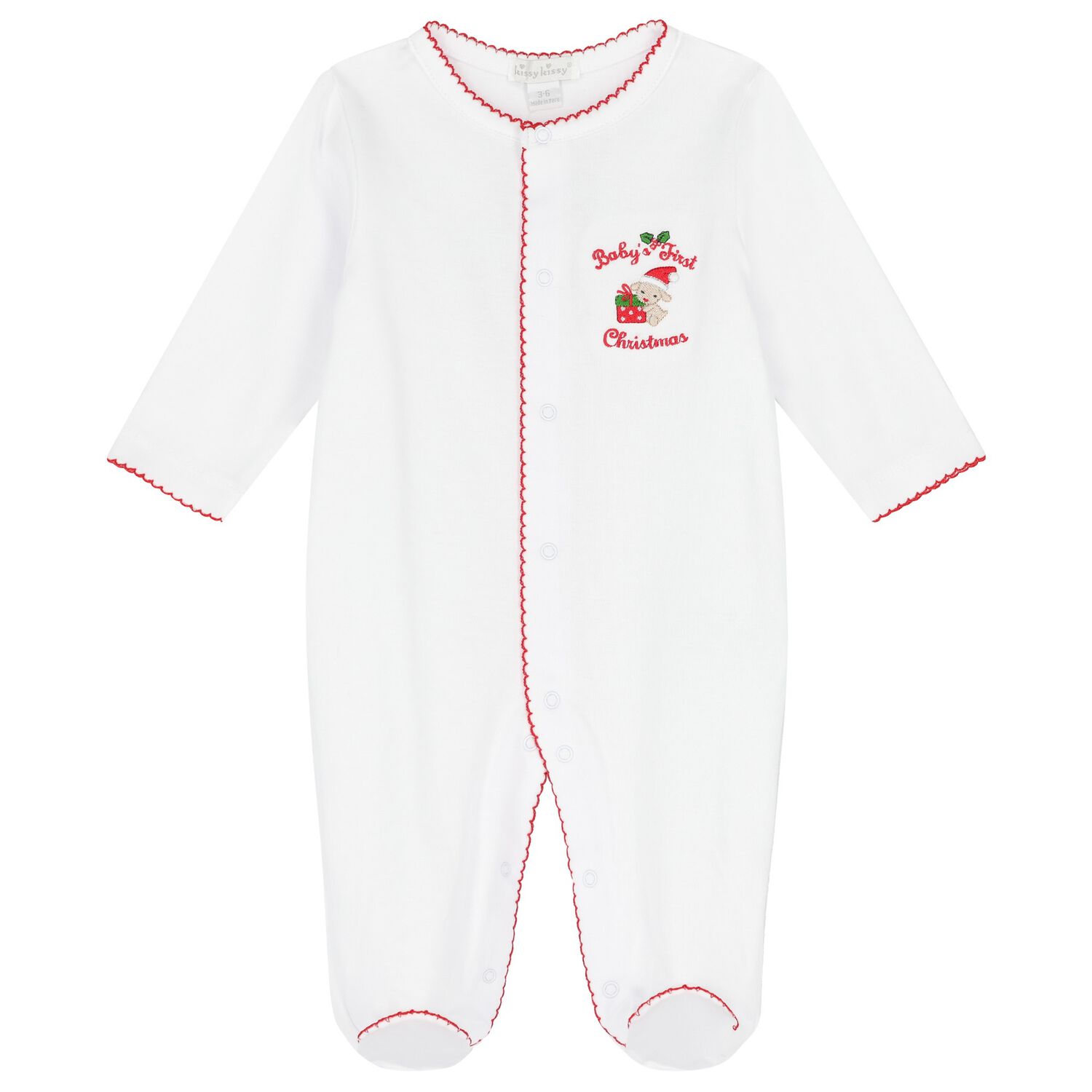 White Christmas Babygrow, 1, hi-res