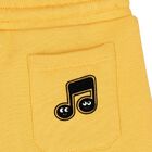 Younger Boys Yellow Music Note Shorts, 1, hi-res