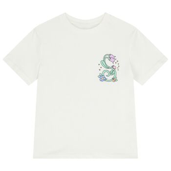 Girls Ivory Flower T-Shirt 