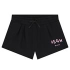Girls Black Logo Shorts, 1, hi-res