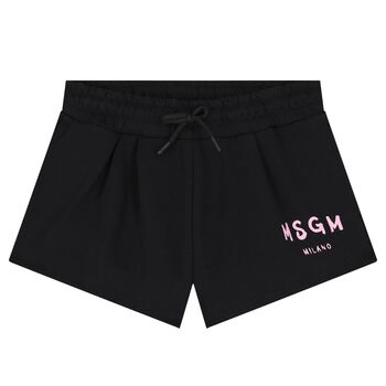 Girls Black Logo Shorts