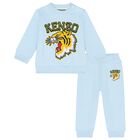 Younger Boys Blue Logo Tracksuit, 1, hi-res