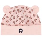 Baby Girls Pink Teddy Bear Logo Hat, 3, hi-res