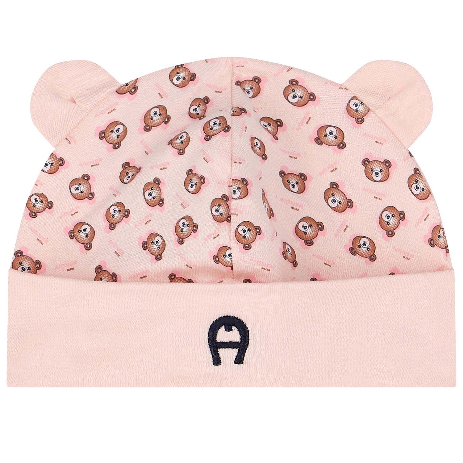Baby Girls Pink Teddy Bear Logo Hat, 3, hi-res image number null
