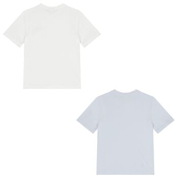 Boys White & Blue Logo T-Shirts (2 Pack)