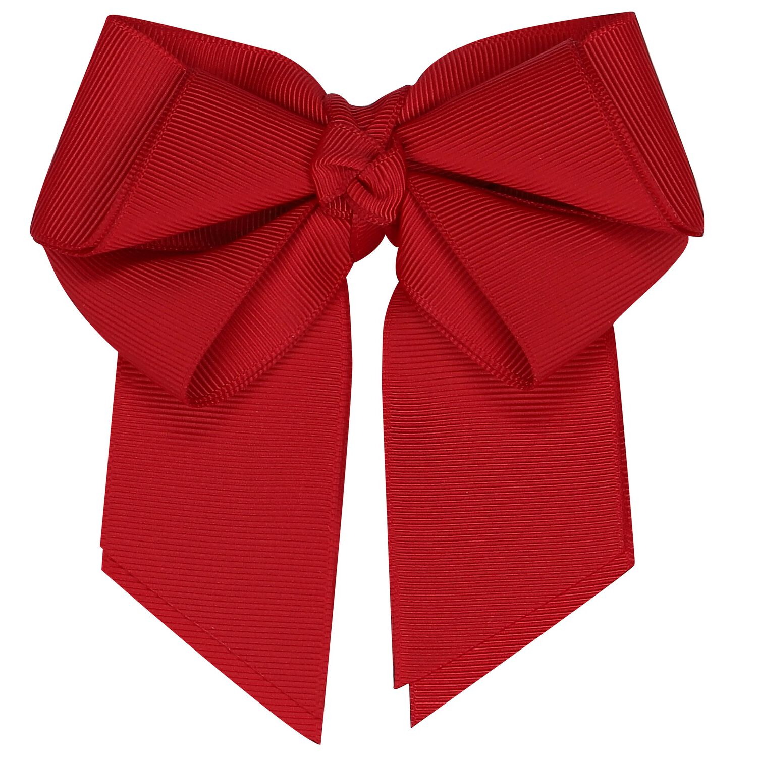 Girls Red Ribbon Bow Hair Clip, 2, hi-res