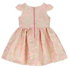 Girls Pink Jacquard Dress, 1, hi-res
