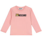 Pink Teddy Bear Logo Long Sleeve Top, 1, hi-res