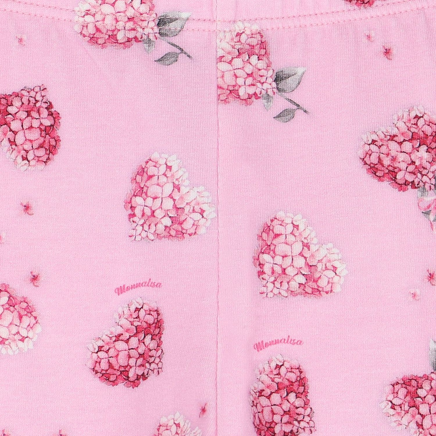 Younger Girls Pink Floral Leggings, 1, hi-res image number null