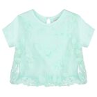 Girls Green Sequin Tulle Top, 1, hi-res