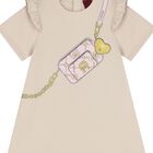 Younger Girls Beige Logo Bag Dress, 2, hi-res