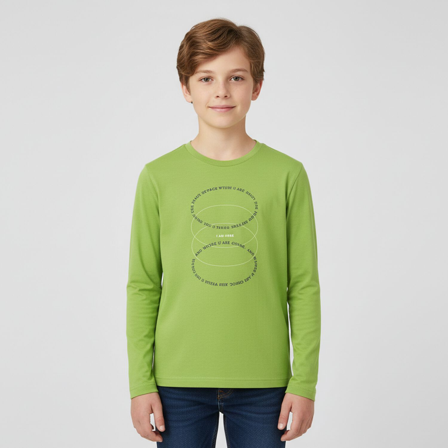 Boys Grey & Green Long Sleeve Top ( 2-Pack ), 1, hi-res