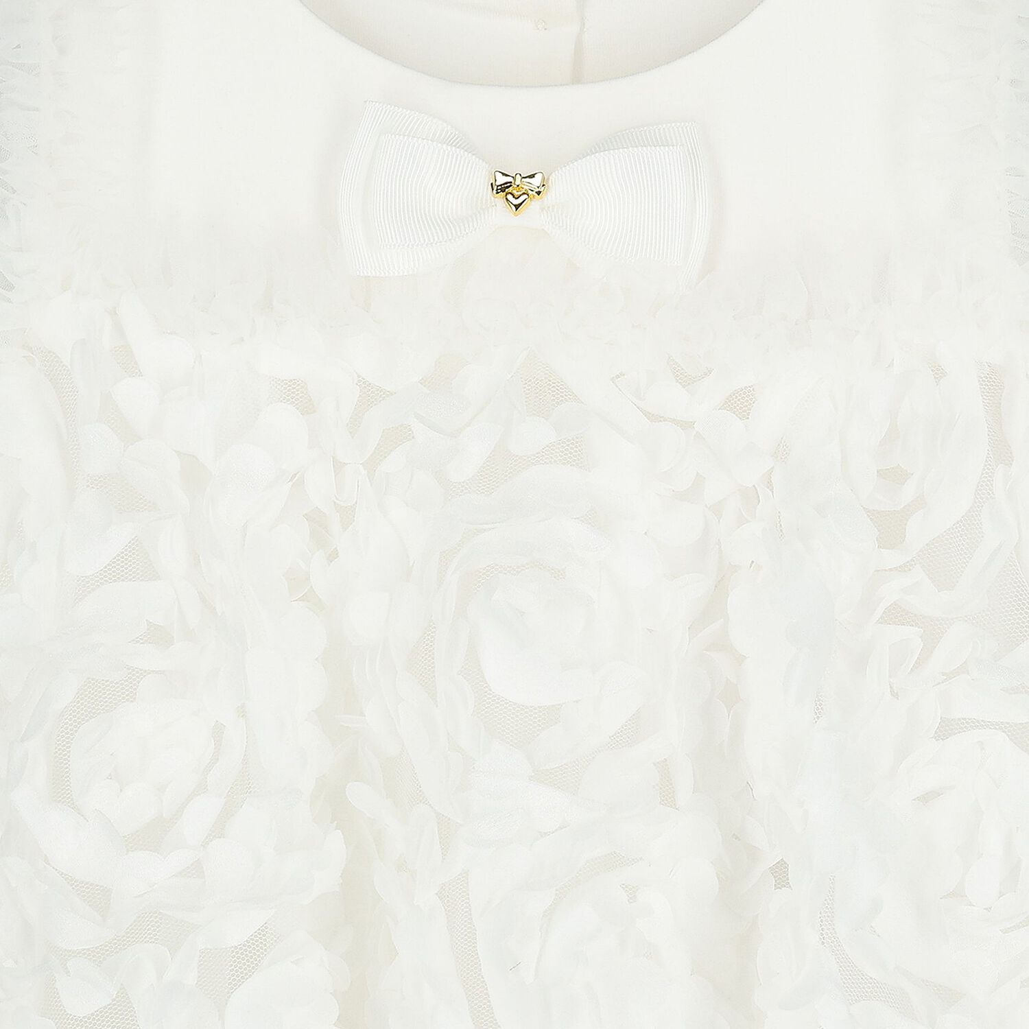 Baby Girls White Ruffled Tulle Dress, 1, hi-res