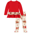 Girls Red & Ivory Logo Leggings Set, 1, hi-res