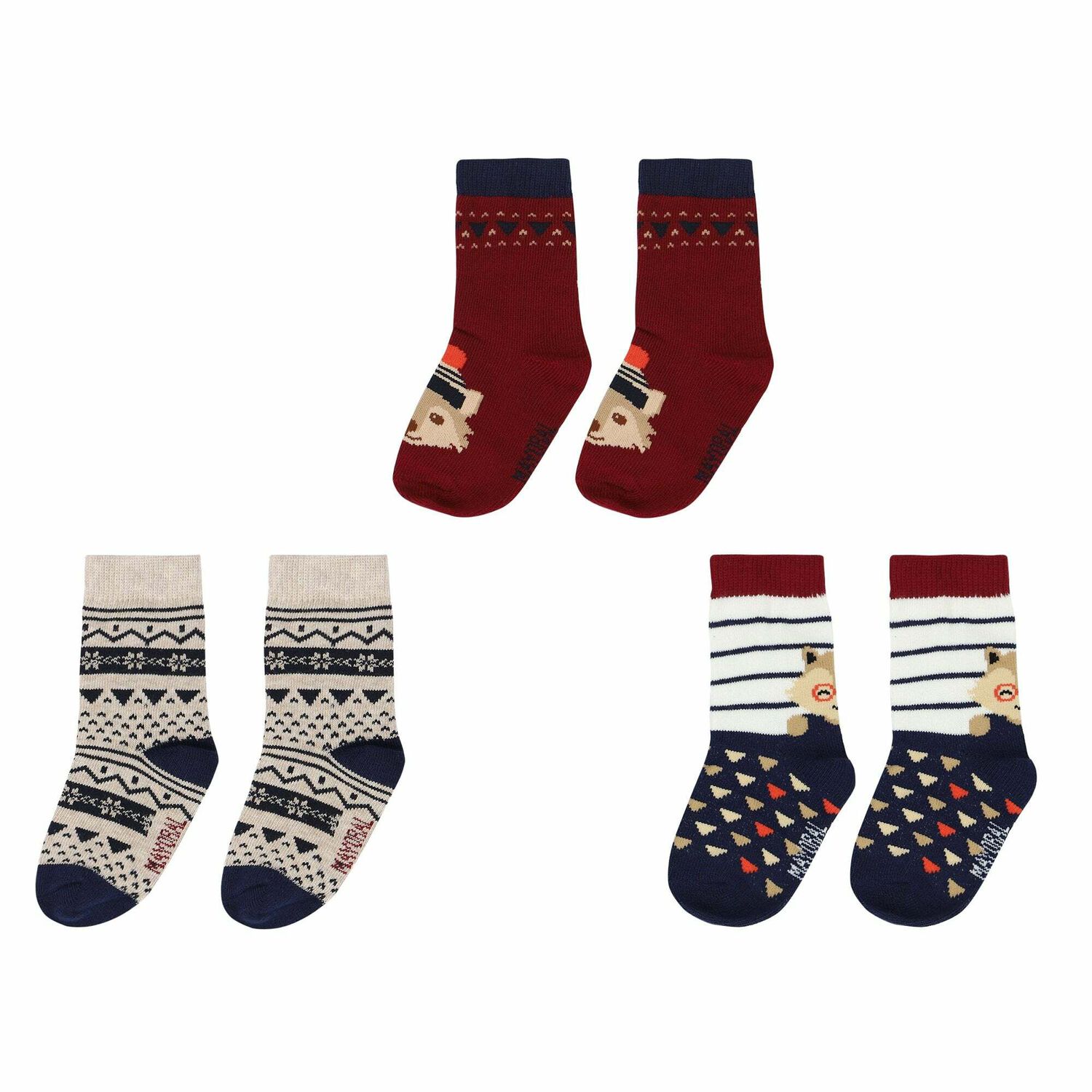 Boys Multi-Colored Socks ( 3-Pack ), 1, hi-res