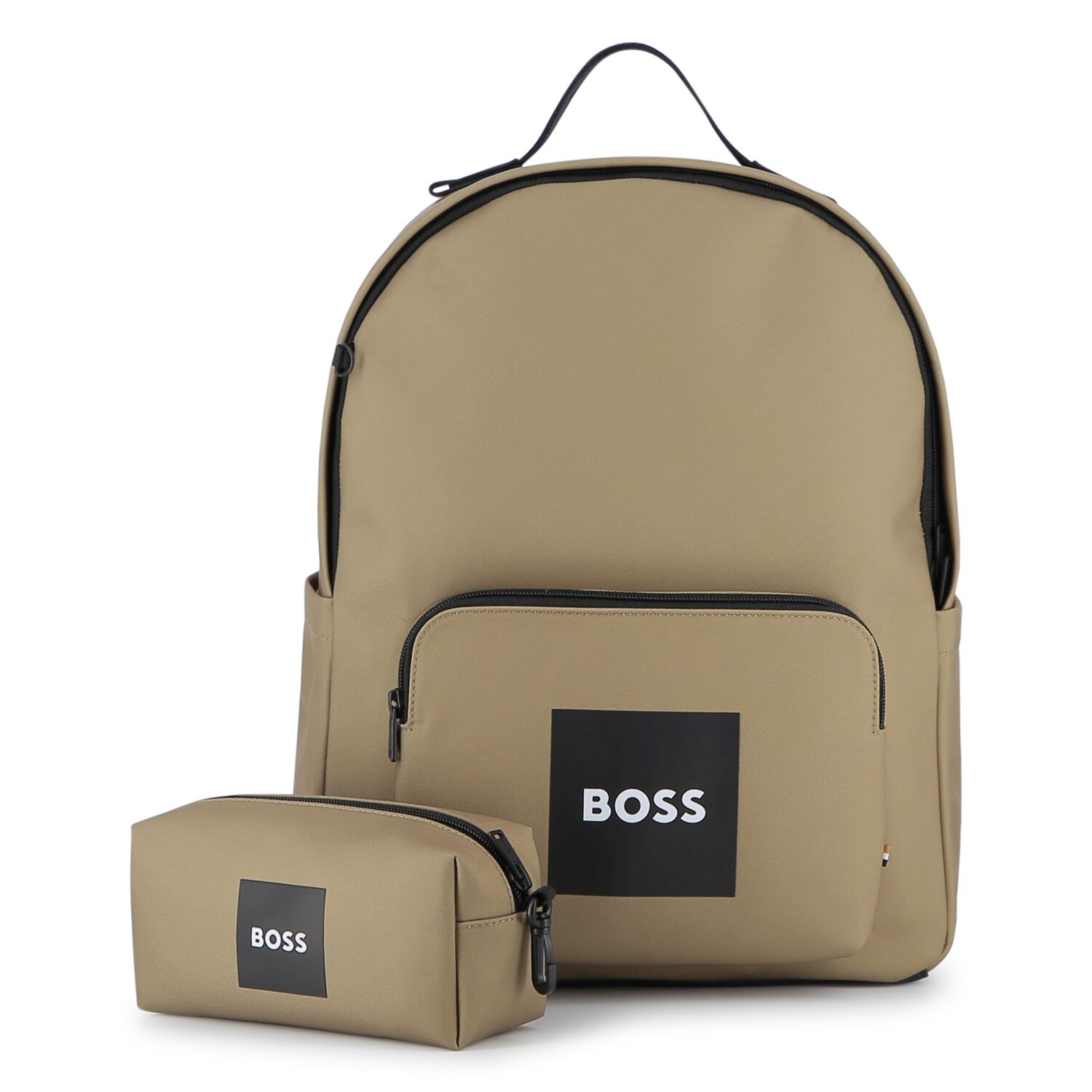 Boys Beige Canvas Backpack, 1, hi-res