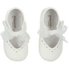 Baby Girls White Bow Pre Walker Shoes, 1, hi-res
