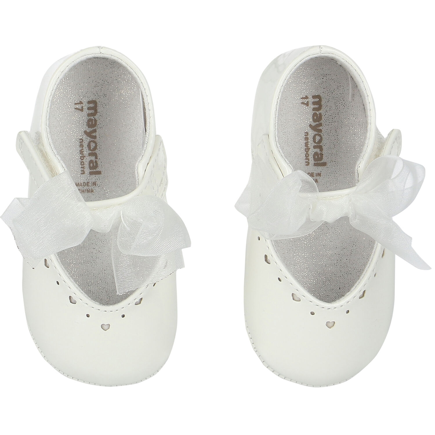 Baby Girls White Bow Pre Walker Shoes, 1, hi-res image number null