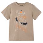 Boys Beige Roller Skates T-Shirt, 2, hi-res