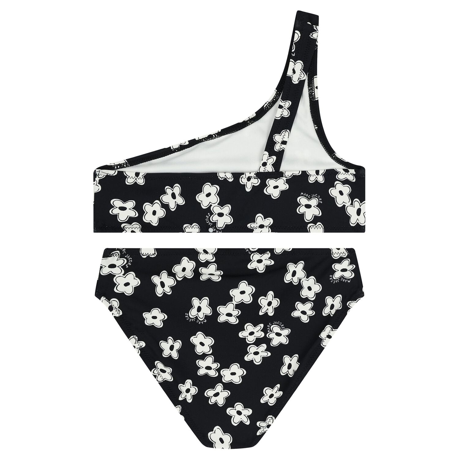 Girls Black Flower Bikini, 1, hi-res
