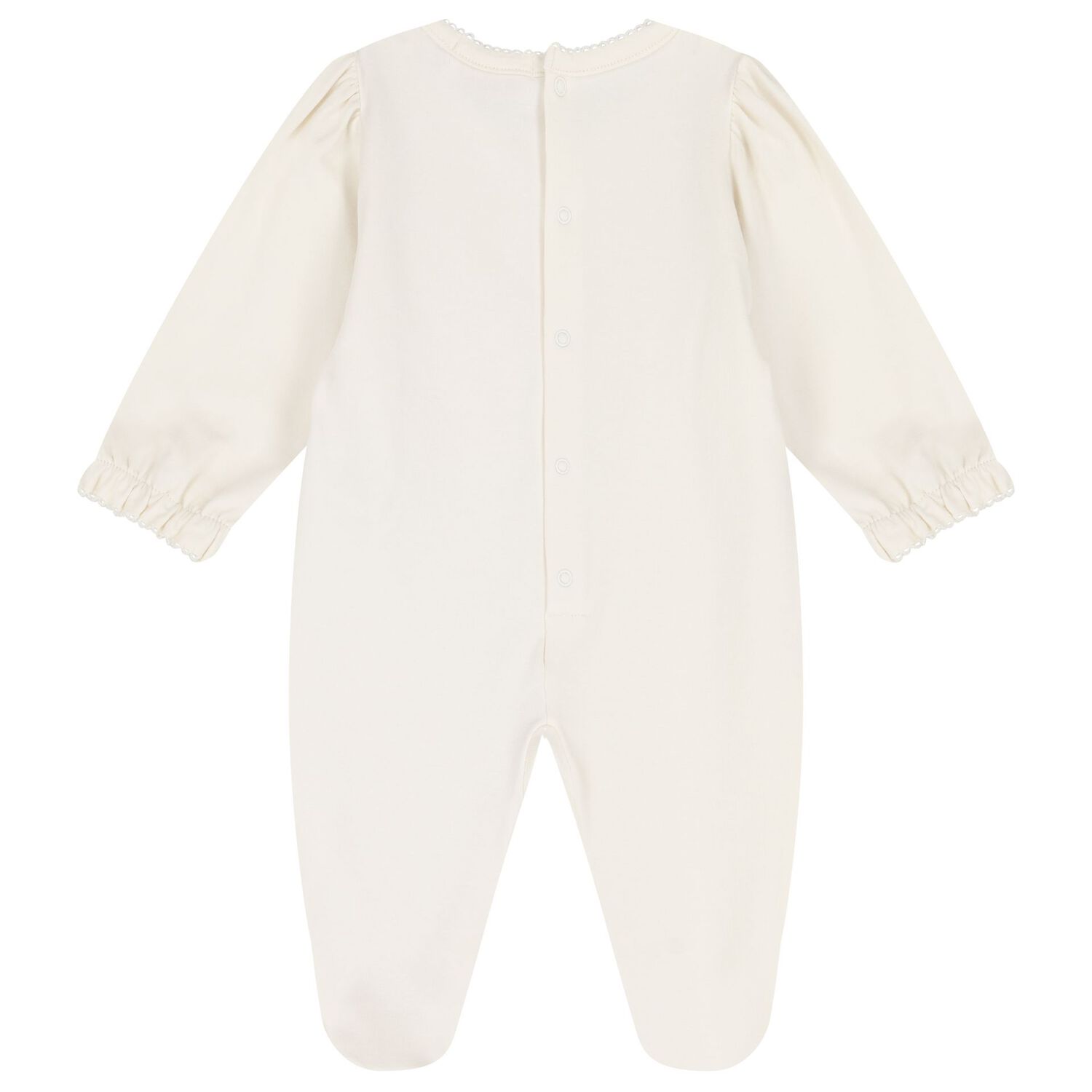 Baby Girls Ivory Heart Babygrow, 1, hi-res