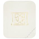 White & Gold Logo Baby Blanket, 1, hi-res