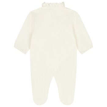 Baby Girls Ivory Ruffled Babygrow