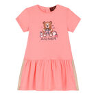 Younger Girls Pink Logo Dress, 2, hi-res