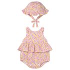 Baby Girls Pink Floral Bodysuit Set, 1, hi-res