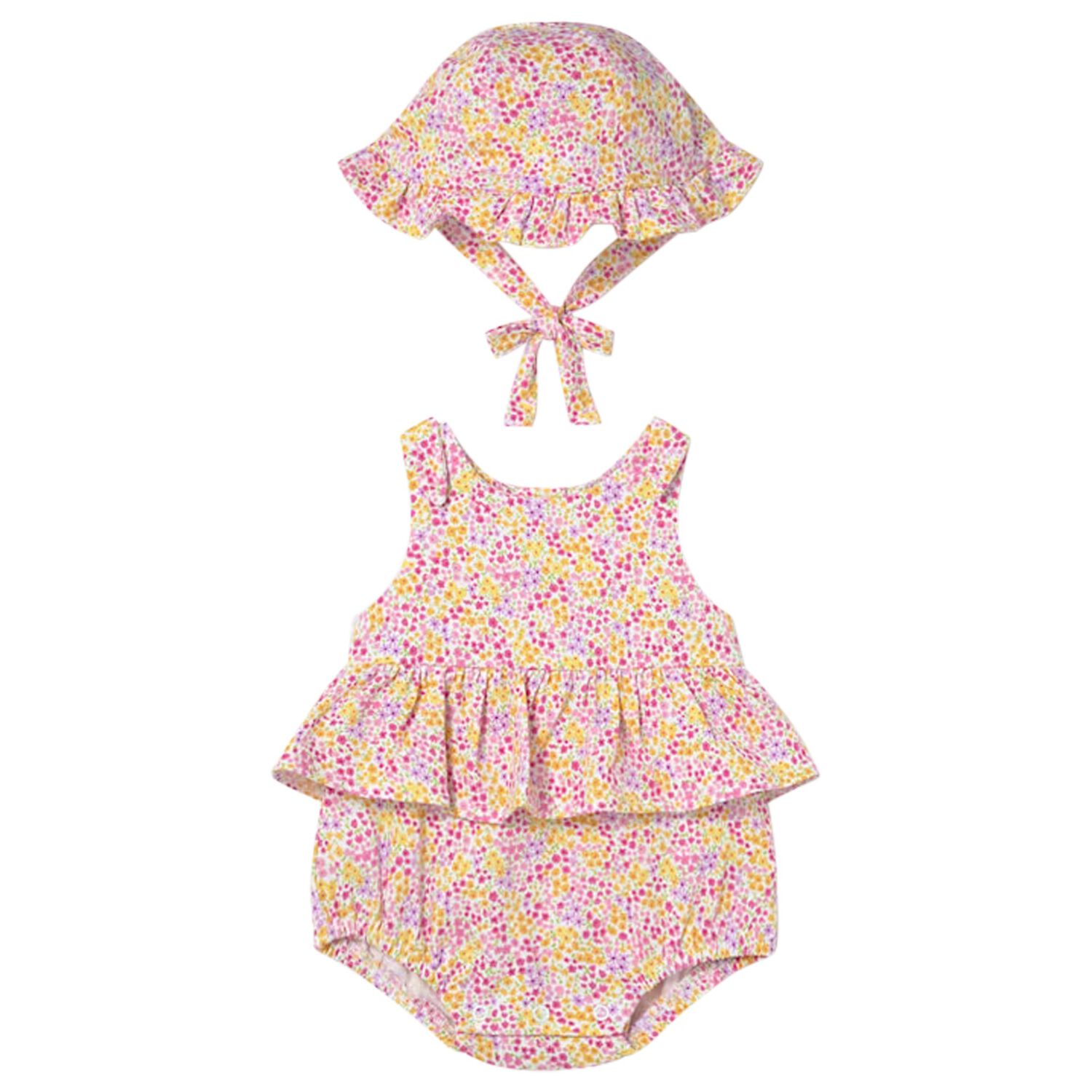 Baby Girls Pink Floral Bodysuit Set, 1, hi-res
