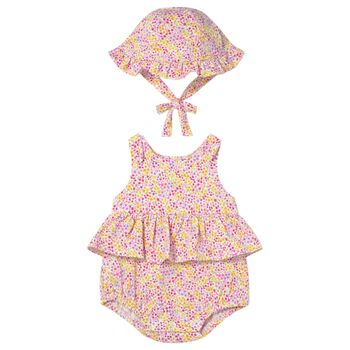 Baby Girls Pink Floral Bodysuit Set