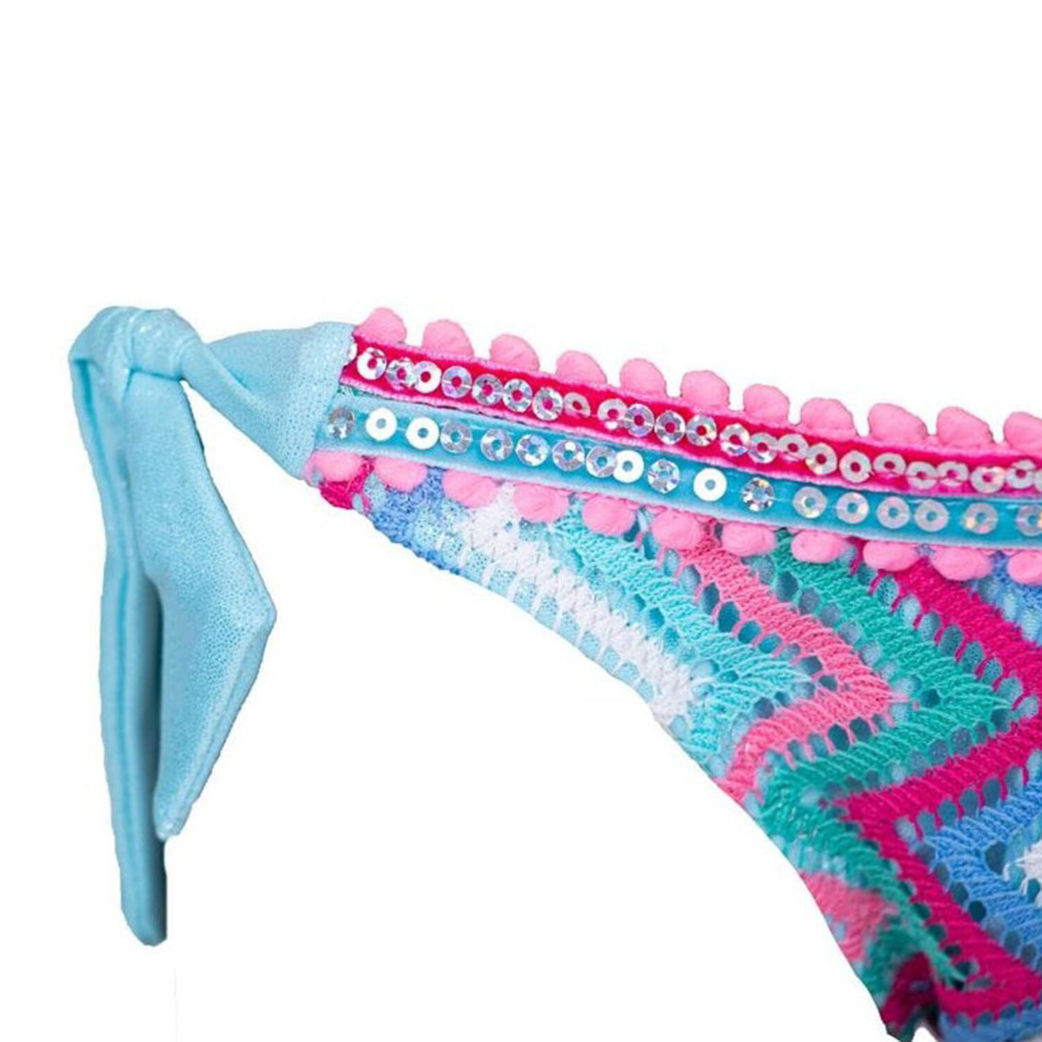 Girls Blue Crochet Bikini, 1, hi-res