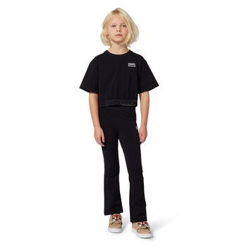 Girls Black Logo Leggings Set