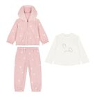 Baby Girls Pink & Ivory Bunny Tracksuit ( 3 Piece ), 1, hi-res