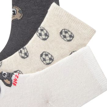 Younger Boys Grey & Beige Socks ( 3-Pack ) 
