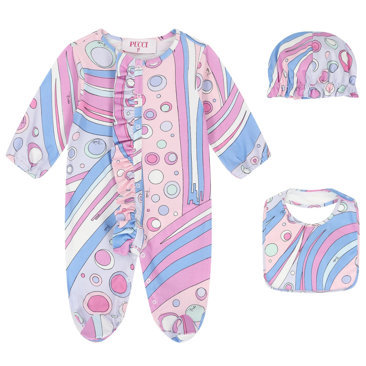 Baby Girls Pink & Lilac Fontane Babygrow Gift Set, 2, hi-res image number null