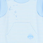 Baby Boys Blue & White Striped Romper, 1, hi-res