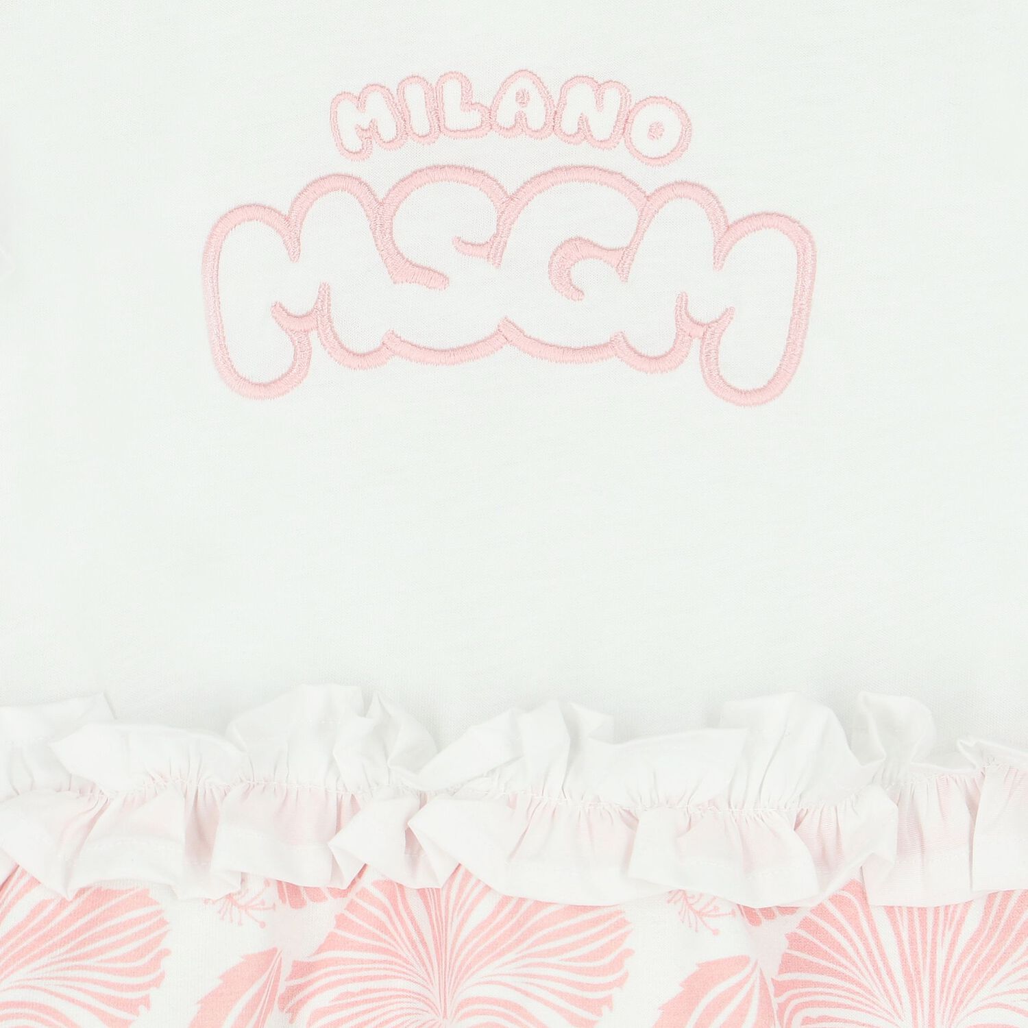 Younger Girls White & Pink Logo Dress, 1, hi-res